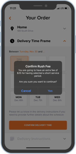 EzFill confirmation dialog with ambiguous Yes/No buttons